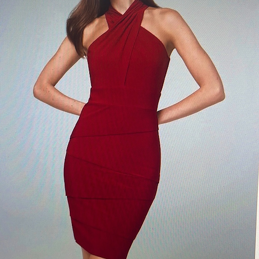 NWT WHBM BodyCom Criss Cross Halter Dress - Sz 8